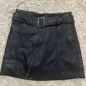 Free people leather skirt with belt